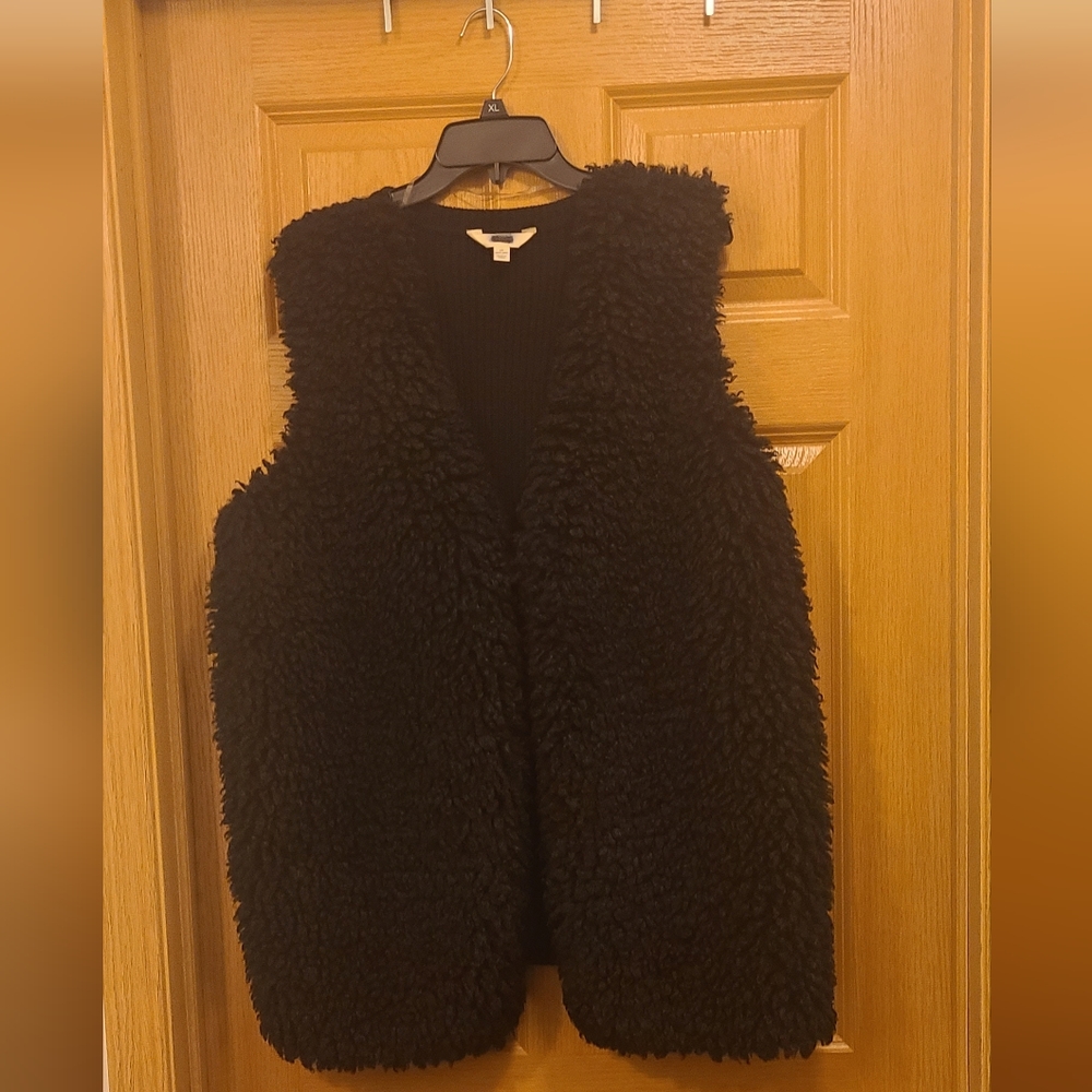 Black Sharpa and knit Vest